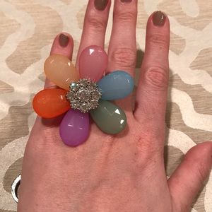 Multi color flower ring
